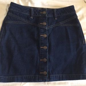 pacsun blue denim button down skirt